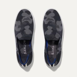 Rothy’s Original Slip On Grey Camo Washable Sneakers